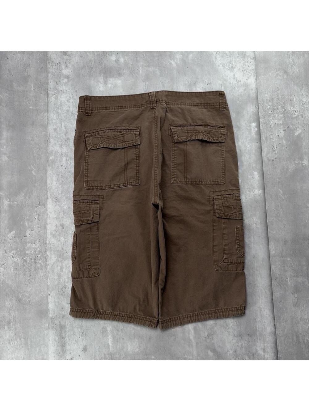 Y2K Brown Ring Of Fire Grunge Baggy Skater Cargo Shorts